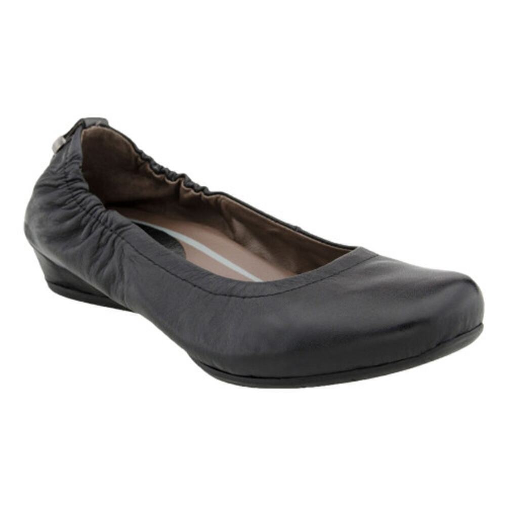 Earthies Black Leather Women's Tolo Flats